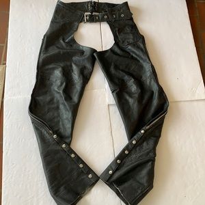 Motorcycle Rider Leather Chaps (Optional Unisex Wear) All Closures Intacted